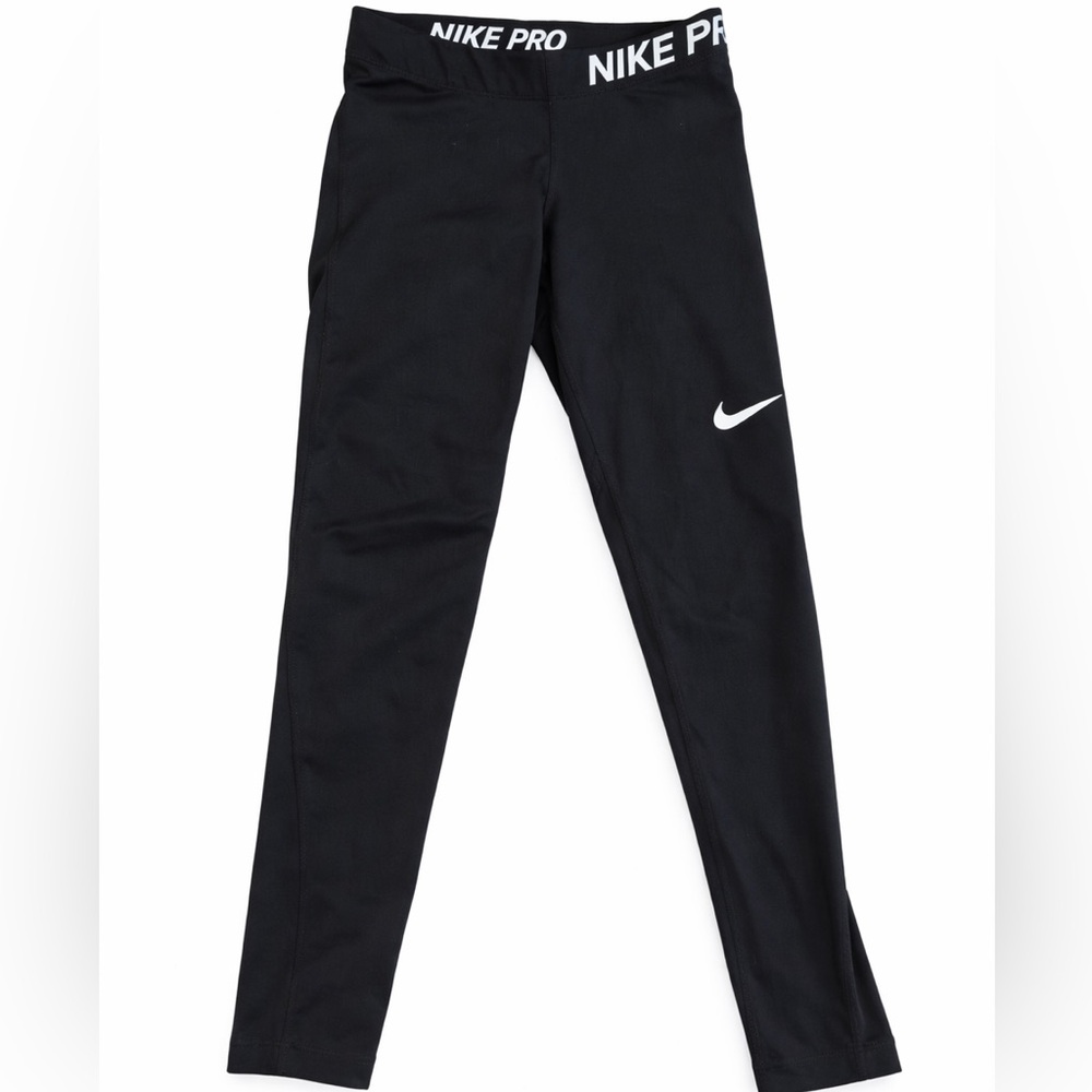 Nike Pro Dri-Fit Black Leggings XS Logo Waistband